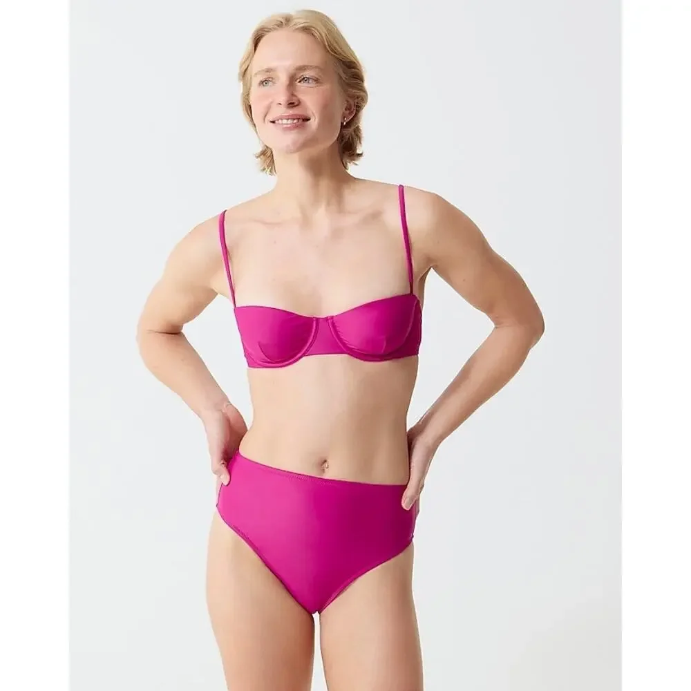 J. Crew Magenta High Waisted Hallie Bikini Bottom - 3X - NWT - BM642
